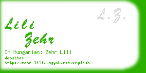 lili zehr business card